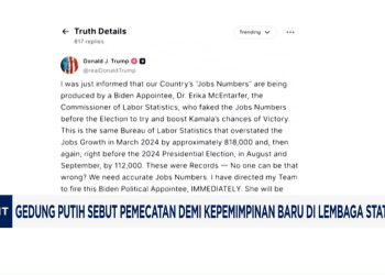 Video Revisi Data Tenaga Kerja Trump Memecat Kepala Biro Statistik AS