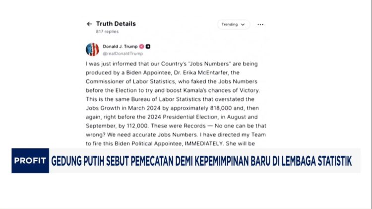 Video Revisi Data Tenaga Kerja Trump Memecat Kepala Biro Statistik AS